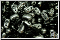 Bi-Bo-Beads, 5,3x2,4mm, black, op., half silver, 150 Stk. (ca. 11g)