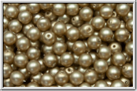 bhm. Glasperle, rund, 4mm, white, alabaster, tortilla pearl, matte, 50 Stk.