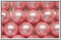 bhm. Glasperle, rund, 10mm, white, alabaster, rose pearl, matte, 5 Stk.