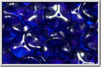 Ripple-Beads, 12mm, cobalt, dk., trans., 12 Stk.