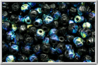 English Cut-Beads, 3,5mm, black, op., AB, 50 Stk.