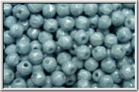 English Cut-Beads, 3,5mm, white, alabaster, blue marbled, 50 Stk.