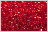 DB2374, MIYUKI Delica, 11/0, crystal, trans., scarlet-ld. (dyed) , 5g