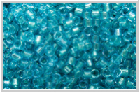 DB2382, MIYUKI Delica, 11/0, aqua, trans., silver-ld. (dyed) , 5g