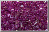 DB2389, MIYUKI Delica, 11/0, crystal, trans., magenta-ld. (dyed) , 5g