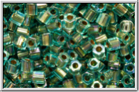 TH-11-0995, TOHO Hexagon, 11/0, aqua, trans., gold-ld., 10g