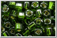 TC-03-0037, TOHO Cubes, 3mm, olivine, trans., silver-ld., 10g