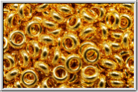 TN-08-0712, TOHO Demi Rounds, 3,1x1,2mm, 24kt gold, galv., met., 1g (Kleinere Menge!)