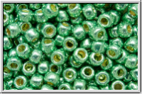 R-08-0589PF, TOHO Rocailles, 08/0, green, jade, galv., met., perm.-finish, 10g