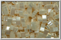 HTL-0592, MIYUKI Half Tila Beads, ivory pearl, antique, ceylon, 5g