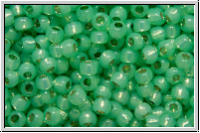 R-11-2103PF, TOHO Rocailles, 11/0, peridot, opal, silver-ld., perm.-finish, 10g