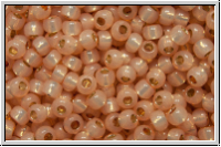 R-11-2111PF, TOHO Rocailles, 11/0, peach, opal, silver-ld., perm.-finish, 10g