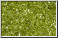 DB0903, MIYUKI Delica, 11/0, crystal, trans., spkl. peridot-ld., 5g