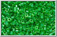 DB0916, MIYUKI Delica, 11/0, crystal, trans., spkl. lt. green-ld., 5g