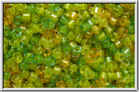 DB0983, MIYUKI Delica, 11/0, crystal, trans., spkl. lemon lime mix-ld., 5g