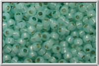 R-11-2116PF, TOHO Rocailles, 11/0, aqua, lt., opal, silver-ld., perm.-finish, 10g