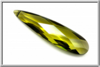 Kristallschliffperle, teardrop, 9x36mm, olivine, trans., 1 Stk.