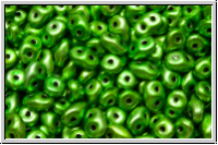 SD-23980-24205, SuperDuo Beads, black, op., metalust, apple green, 10g