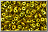 SD-23980-24208, SuperDuo Beads, black, op., metalust, yellow gold, 10g