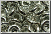 Glasring, 10x3,2mm, crystal, trans., full silver, 10 Stk.