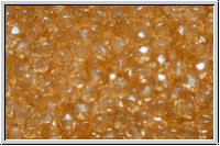 Bhm. Glasschliffperle, feuerpol., 3mm, crystal, trans., champagne luster, 50 Stk.