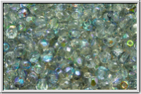 Bhm. Glasschliffperle, feuerpol., 3mm, crystal, trans., blue AB, 50 Stk.