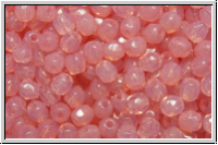 Bhm. Glasschliffperle, feuerpol., 3mm, rose water, opal, 50 Stk.