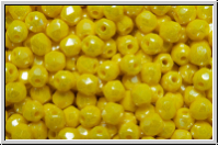 Bhm. Glasschliffperle, feuerpol., 3mm, yellow, op., luster, 50 Stk.