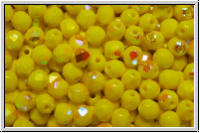 Bhm. Glasschliffperle, feuerpol., 3mm, yellow, op., AB, 50 Stk.