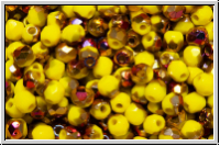 Bhm. Glasschliffperle, feuerpol., 3mm, yellow, op., half sliperit, 50 Stk.