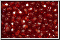 Bhm. Glasschliffperle, feuerpol., 3mm, garnet, lt., trans., 50 Stk.