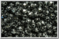 Bhm. Glasschliffperle, feuerpol., 3mm, black, op., silver, tweedy, 50 Stk.