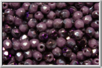 Bhm. Glasschliffperle, feuerpol., 3mm, lavender, darkest, op., blue lagoon, 50 Stk.