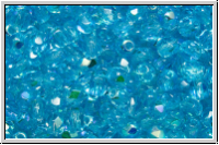 Bhm. Glasschliffperle, feuerpol., 3mm, aqua, trans., AB, 50 Stk.