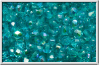 Bhm. Glasschliffperle, feuerpol., 3mm, blue zircon, trans., AB, 50 Stk.