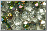 Bhm. Glasschliffperle, feuerpol., 6mm, crystal, trans., half marea, 25 Stk.