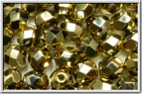 Bhm. Glasschliffperle, feuerpol., 6mm, bronze, dorado, met., 25 Stk.