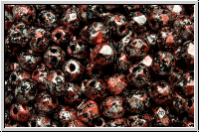 Bhm. Glasschliffperle, feuerpol., 4mm, black, op., red, tweedy, 50 Stk.