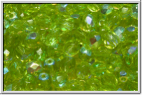 Bhm. Glasschliffperle, feuerpol., 4mm, lime, lt., trans., rainbow, 50 Stk.