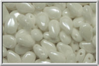 DropDuo-Beads, 5x7mm, white, op., shimmer, 50 Stk.