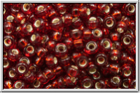 RR-11-0011d, MIYUKI Rocailles, 11/0, ruby, dk., trans., silver-ld., 10g