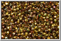 Bhm. Glasschliffperle, feuerpol., 2mm, crystal, trans., california gold rush, 50 Stk.