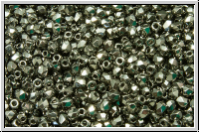 Bhm. Glasschliffperle, feuerpol., 2mm, crystal, trans., full chrome, 50 Stk.