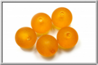 Acryl-Perle, rund, 14mm, orange, matte, 5 Stk.