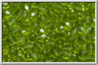 Bhm. Glasschliffperle, feuerpol., 4mm, olivine, dk., med., trans., 50 Stk.