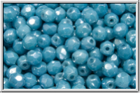 Bhm. Glasschliffperle, feuerpol., 4mm, blue, lt. baby, op., bue/grey marbled, 50 Stk.