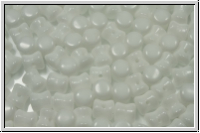 Diabolo-Beads, 5x5mm, white, op., 25 Stk.