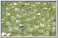 Diabolo-Beads, 5x5mm, crystal, trans., green AB, 25 Stk.