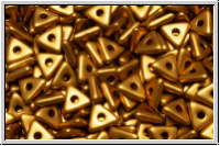 Tri-Beads, 4mm, gold, brass, met., satin, 100 Stk.