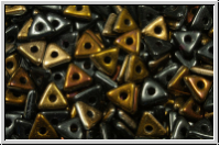 Tri-Beads, 4mm, black, op., half valentinite, 100 Stk.